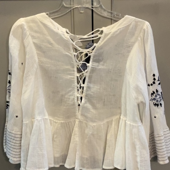 NWT! Free people White Embroidered Women's Top boho - Picture 7 of 7